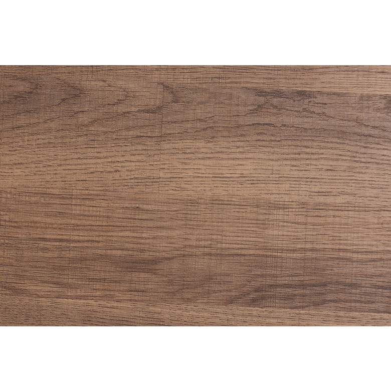 Image 4 Savion 15 3/4" Wide Walnut Brown Wood Black Metal End Table more views