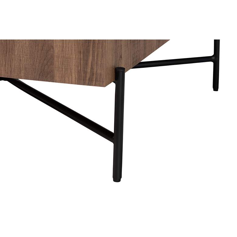 Image 3 Savion 31 1/2 inchW Walnut Brown Wood Black Metal Coffee Table more views