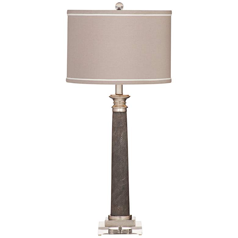 Image 1 Savona Gray Shagreen Obelisk Table Lamp