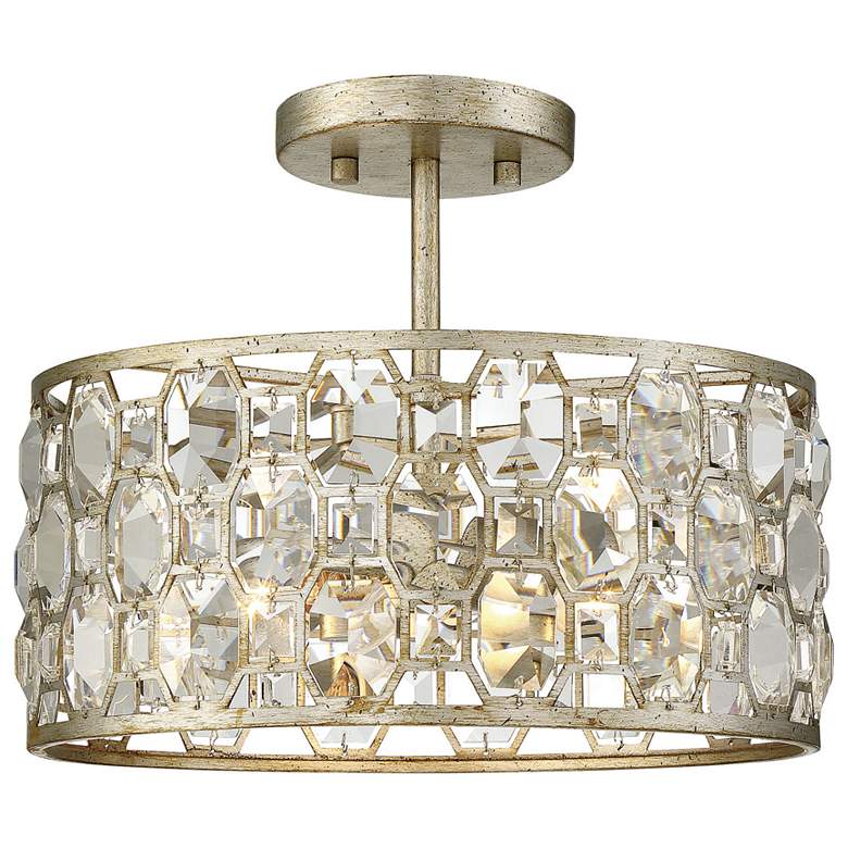 Image 1 Savory House Cavel 13"W Silver Gold 2-Light Ceiling Light
