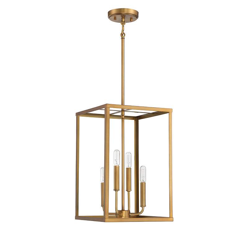 Image 3 Savory House Meridian 12" Wide Natural Brass Mini Pendant more views