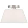 1_Savoy House 12" Wide 3-Light Brushed Nickel and White Ceiling Light