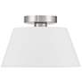 2_Savoy House 12" Wide 3-Light Brushed Nickel and White Ceiling Light more views