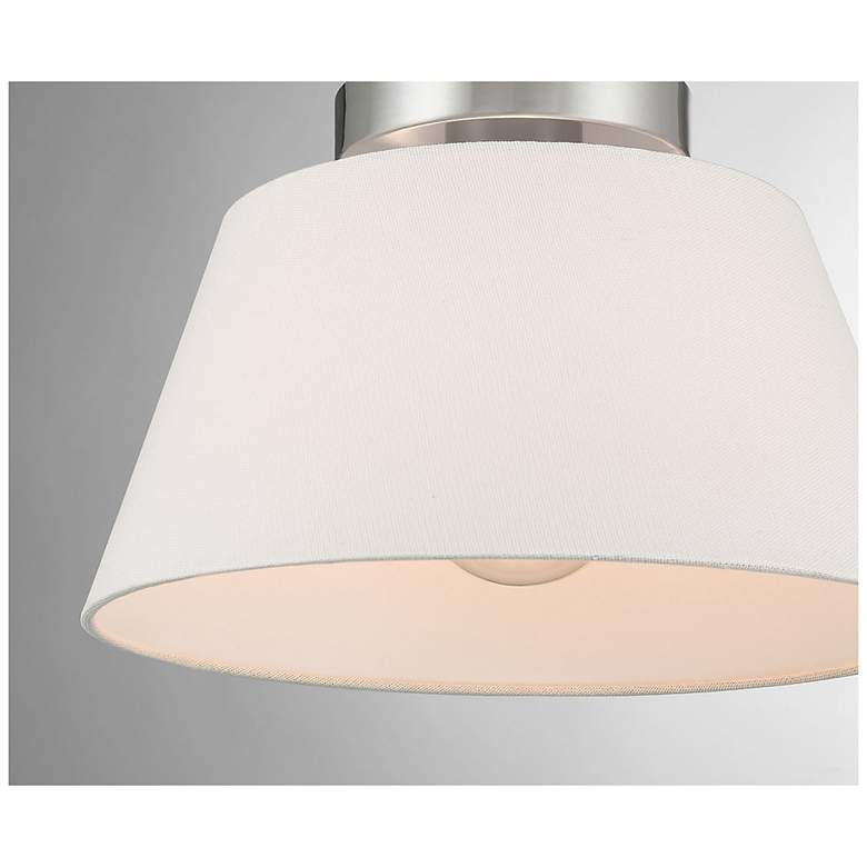 Image 5 Savoy House 12" Wide 3-Light Brushed Nickel and White Ceiling Light more views
