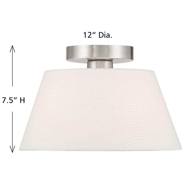 Image 6 Savoy House 12" Wide 3-Light Brushed Nickel and White Ceiling Light more views