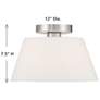 6_Savoy House 12" Wide 3-Light Brushed Nickel and White Ceiling Light more views