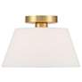 1_Savoy House 12" Wide 3-Light Natural Brass and White Ceiling Light