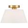 Savoy House 12" Wide 3-Light Natural Brass and White Ceiling Light
