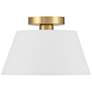 2_Savoy House 12" Wide 3-Light Natural Brass and White Ceiling Light more views