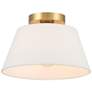 3_Savoy House 12" Wide 3-Light Natural Brass and White Ceiling Light more views