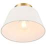 4_Savoy House 12" Wide 3-Light Natural Brass and White Ceiling Light more views