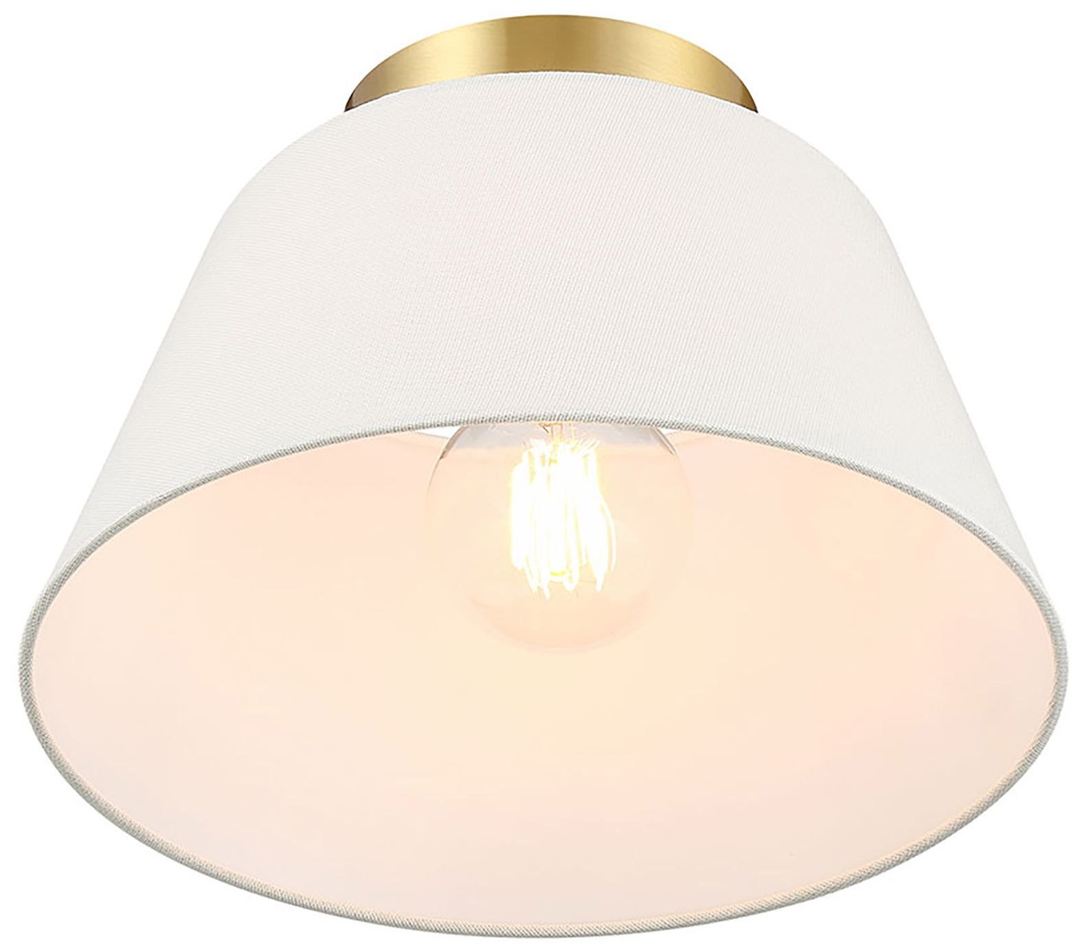 Image 4 Savoy House 12" Wide Natural Brass and White Ceiling Light more views