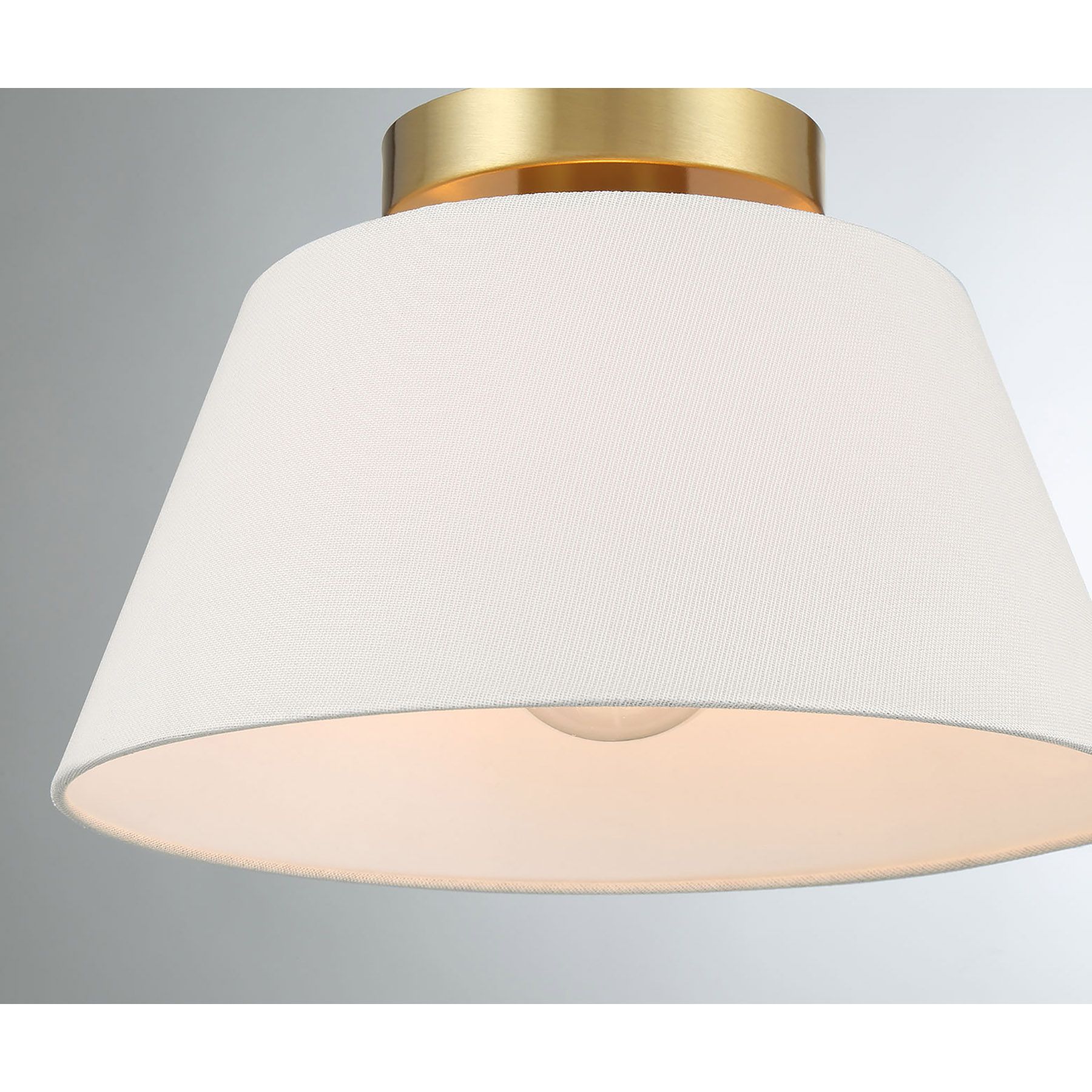 Image 5 Savoy House 12" Wide Natural Brass and White Ceiling Light more views