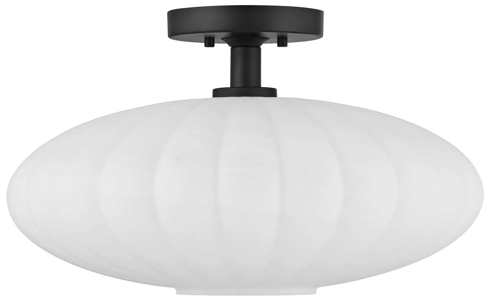 Image 2 Savoy House 18" Wide Matte Black White Glass Orb Ceiling Light more views