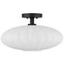 2_Savoy House 18" Wide Matte Black White Glass Orb Ceiling Light more views