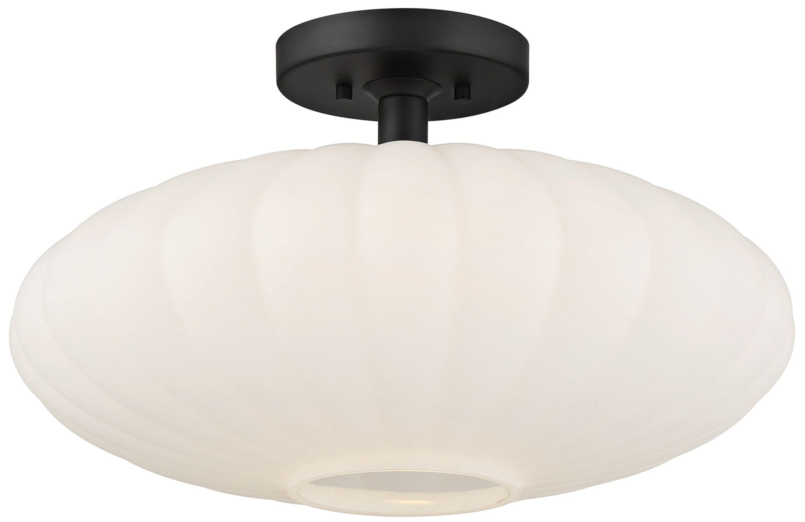 Image 3 Savoy House 18" Wide Matte Black White Glass Orb Ceiling Light more views