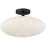 3_Savoy House 18" Wide Matte Black White Glass Orb Ceiling Light more views