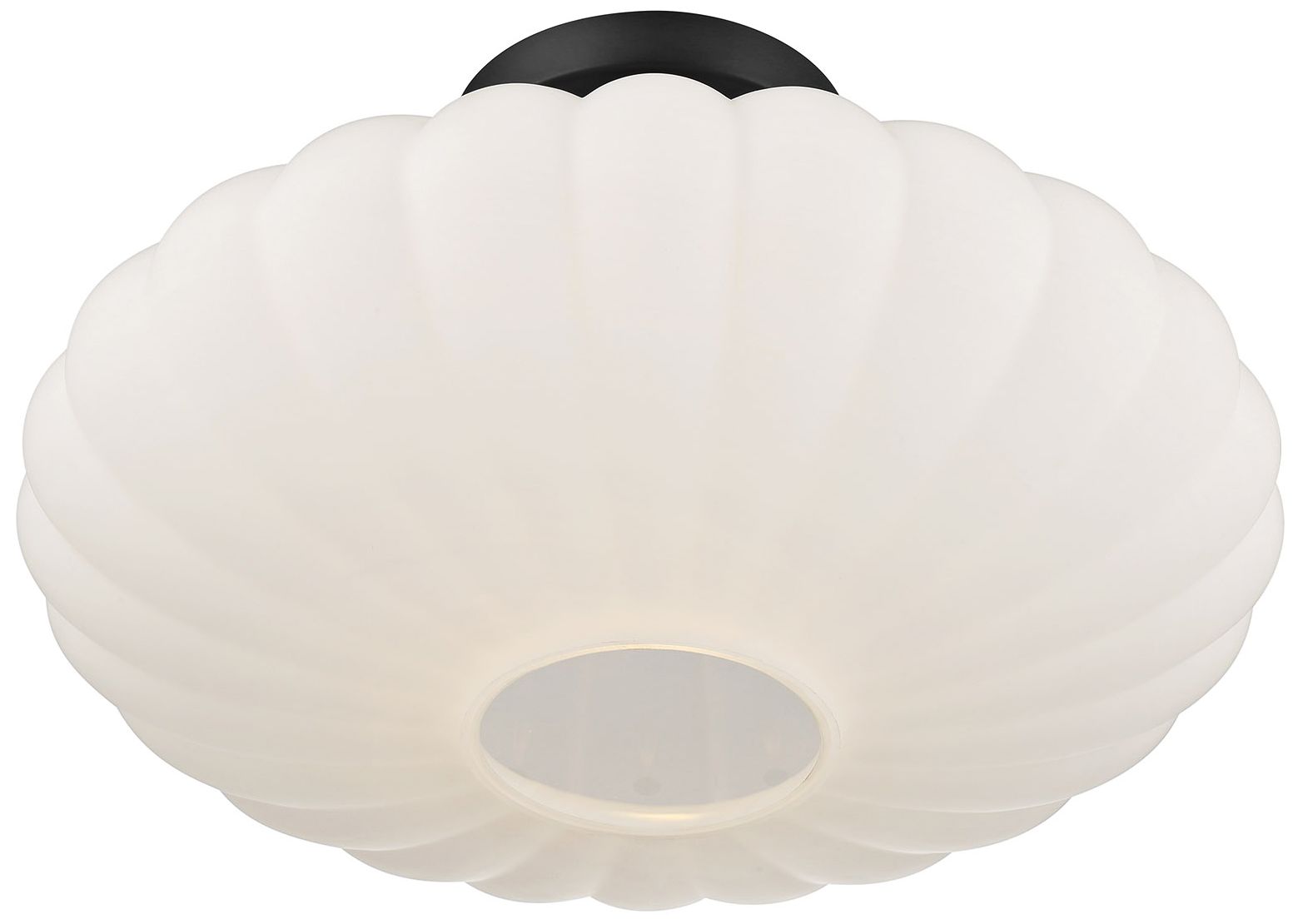 Image 4 Savoy House 18" Wide Matte Black White Glass Orb Ceiling Light more views