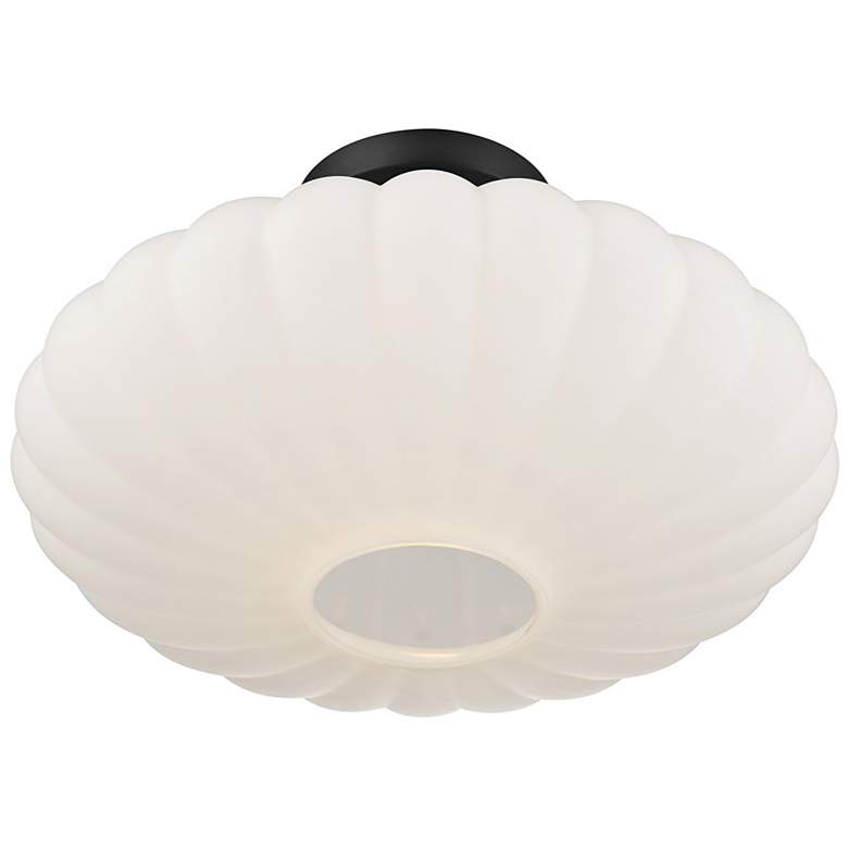 Image 4 Savoy House 18" Wide Matte Black White Glass Orb Ceiling Light more views