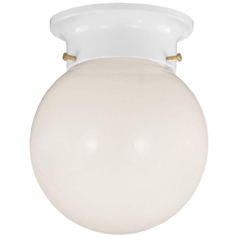 Image 1 Savoy House 5" Wide White 1-Light Ceiling Light
