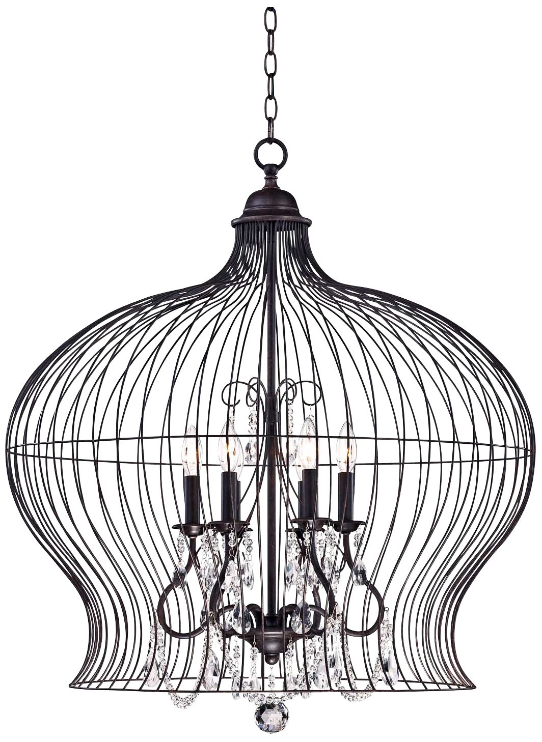 Savoy House Abagail 30" Wide Forged Black Pendant Light