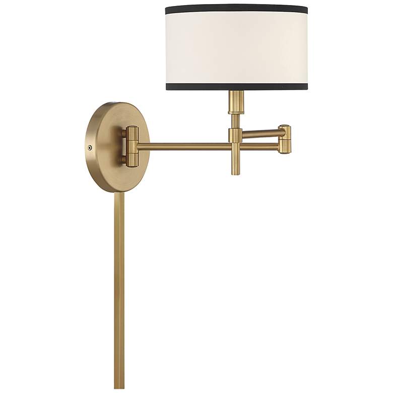 Image 1 Savoy House Abrego Natural Brass Swing Arm Wall Lamp