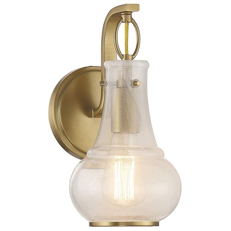 Image 1 Savoy House Adams 11" High Warm Brass 1-Light Wall Sconce