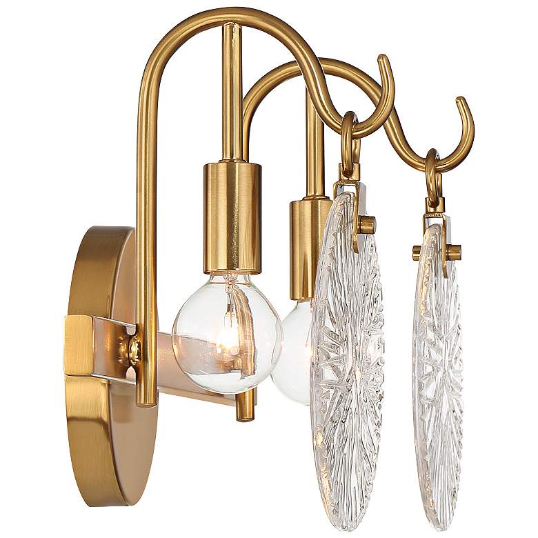 Image 3 Savoy House Addison 9" High Warm Brass 2-Light Wall Sconce more views