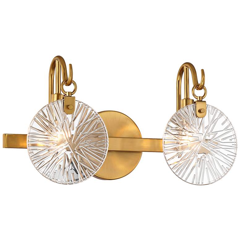 Image 5 Savoy House Addison 9" High Warm Brass 2-Light Wall Sconce more views