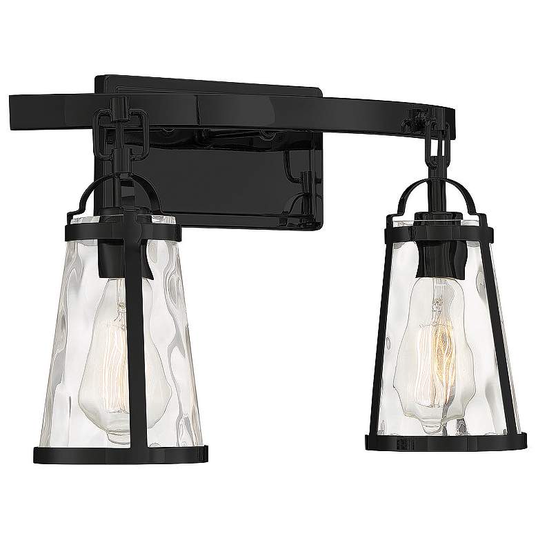 Image 3 Savoy House Albany 16" Wide 2-Light Black Bath Light more views