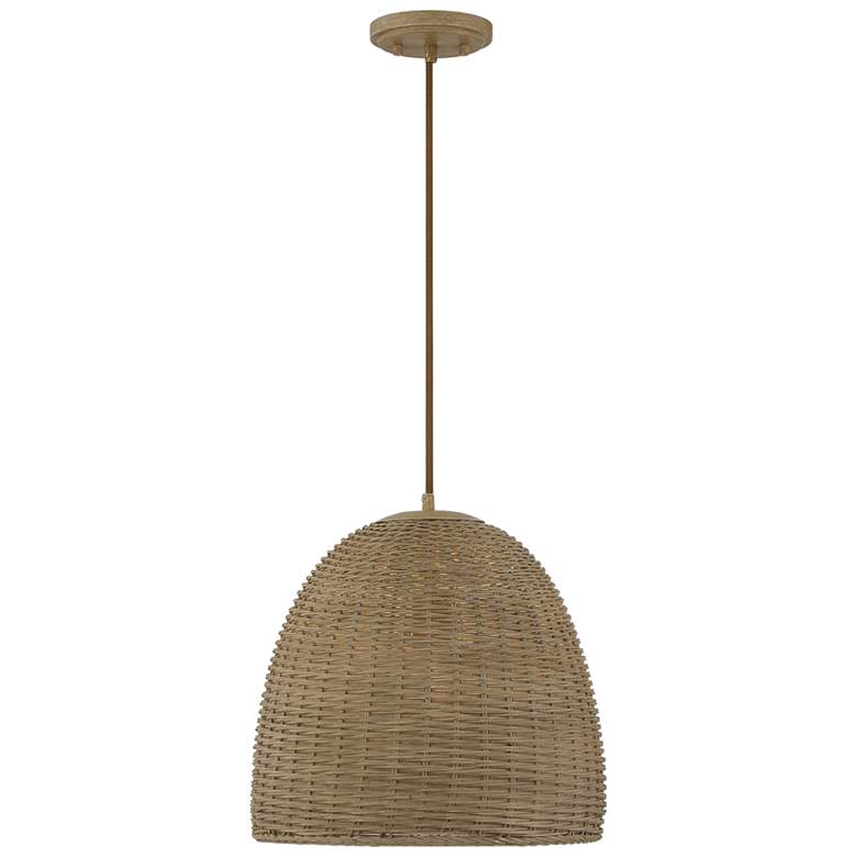 Image 1 Savoy House Alki 14 inch Wide Natural Wicker Pendant Light