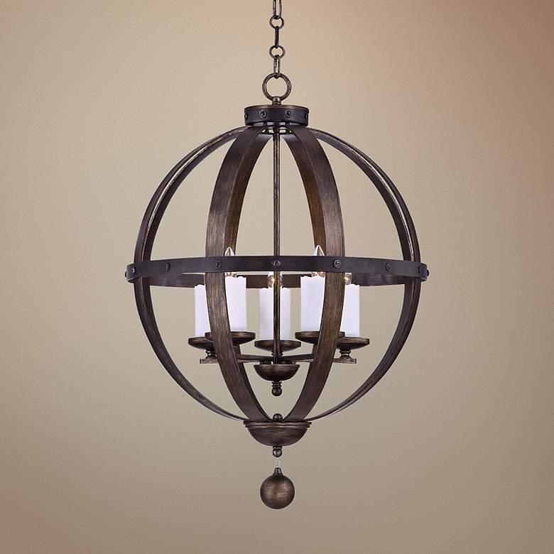 Image 1 Savoy House Alsace 24 inch Wide Reclaimed Wood Pendant Light