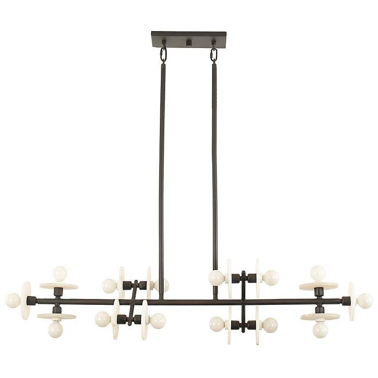 Image 1 Savoy House Amani 10 inch Wide Black Cashmere 14-Light Linear Chandelier