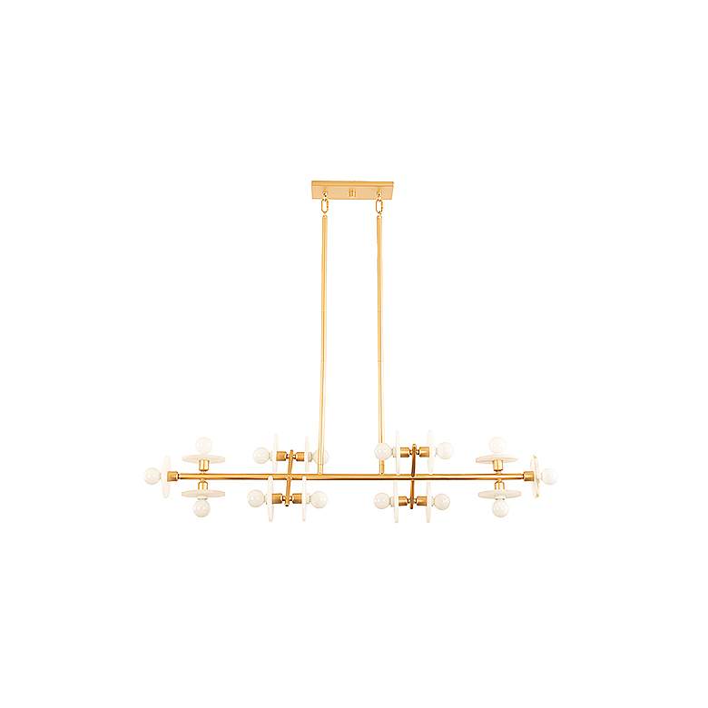 Image 1 Savoy House Amani 10" Wide Gold 14-Light Linear Chandelier