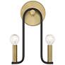 1_Savoy House Archway 12.5" High Matte Black with Warm Brass Wall Sconce