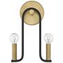 3_Savoy House Archway 12.5" High Matte Black with Warm Brass Wall Sconce more views