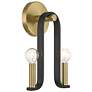 5_Savoy House Archway 12.5" High Matte Black with Warm Brass Wall Sconce more views