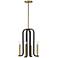 Savoy House Archway 14" Wide Matte Black with Warm Brass 4-Light Penda
