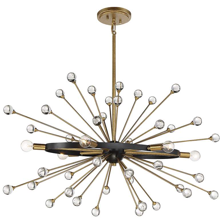 Image 4 Savoy House Ariel 18 inch Wide Como Black with Gold 6-Light Linear Chandel more views
