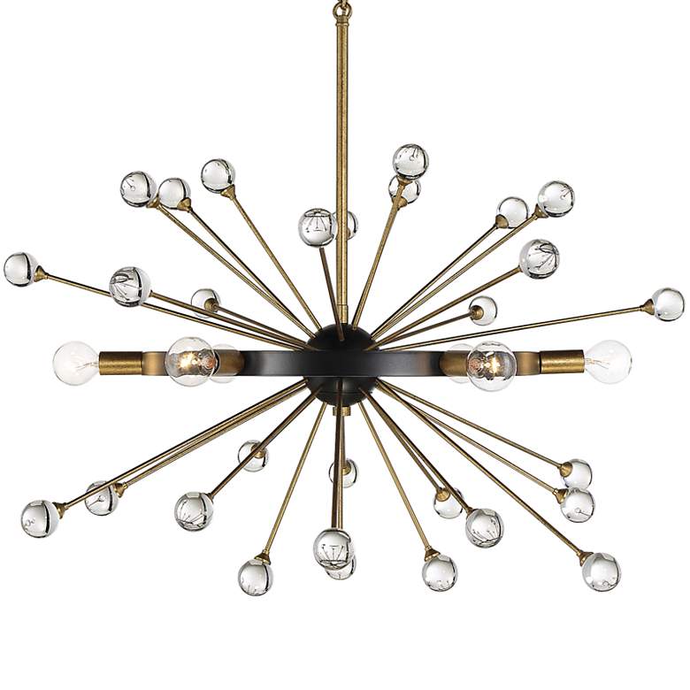 Image 1 Savoy House Ariel 25" Wide Como Black with Gold 6-Light Chandelier