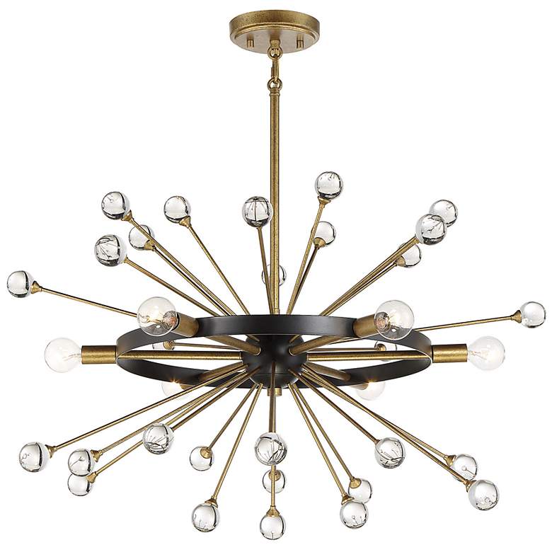 Image 3 Savoy House Ariel 25" Wide Como Black with Gold 6-Light Chandelier more views