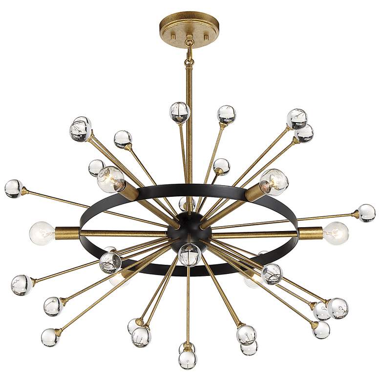 Image 4 Savoy House Ariel 25" Wide Como Black with Gold 6-Light Chandelier more views