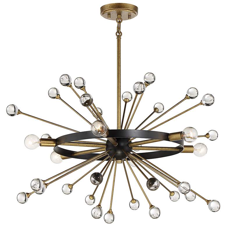 Image 5 Savoy House Ariel 25" Wide Como Black with Gold 6-Light Chandelier more views