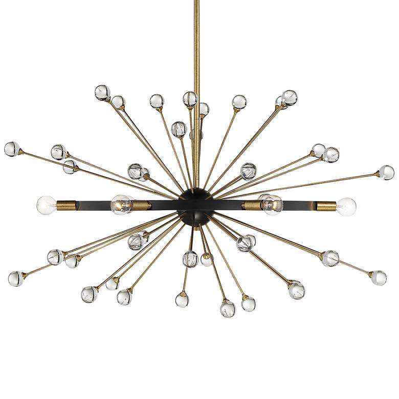 Image 2 Savoy House Ariel 37"W Como Black 6-Light Sputnik Pendant