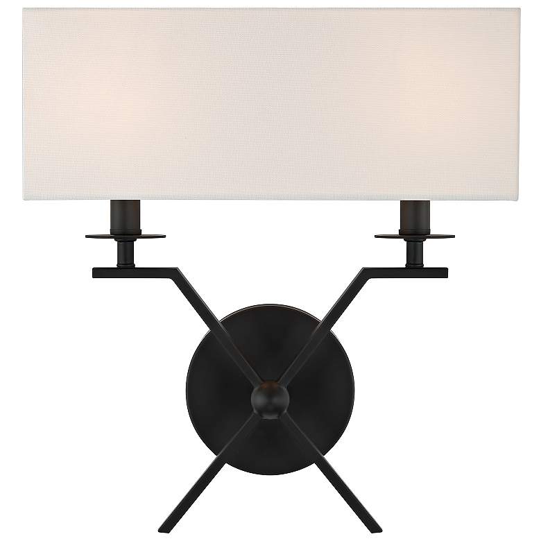 Image 1 Savoy House Arondale 15" High Matte Black Wall Sconce