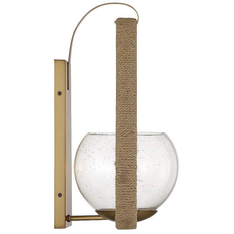 Image 5 Savoy House Ashe 16" High Warm Brass and Rope Wall Sconce more views