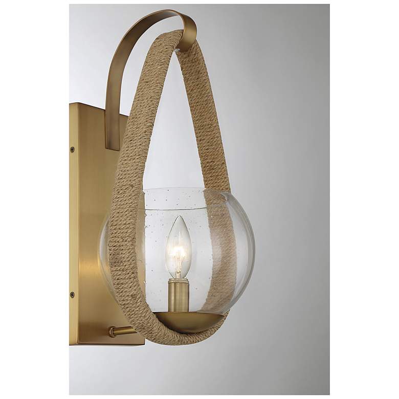 Image 6 Savoy House Ashe 16" High Warm Brass and Rope Wall Sconce more views