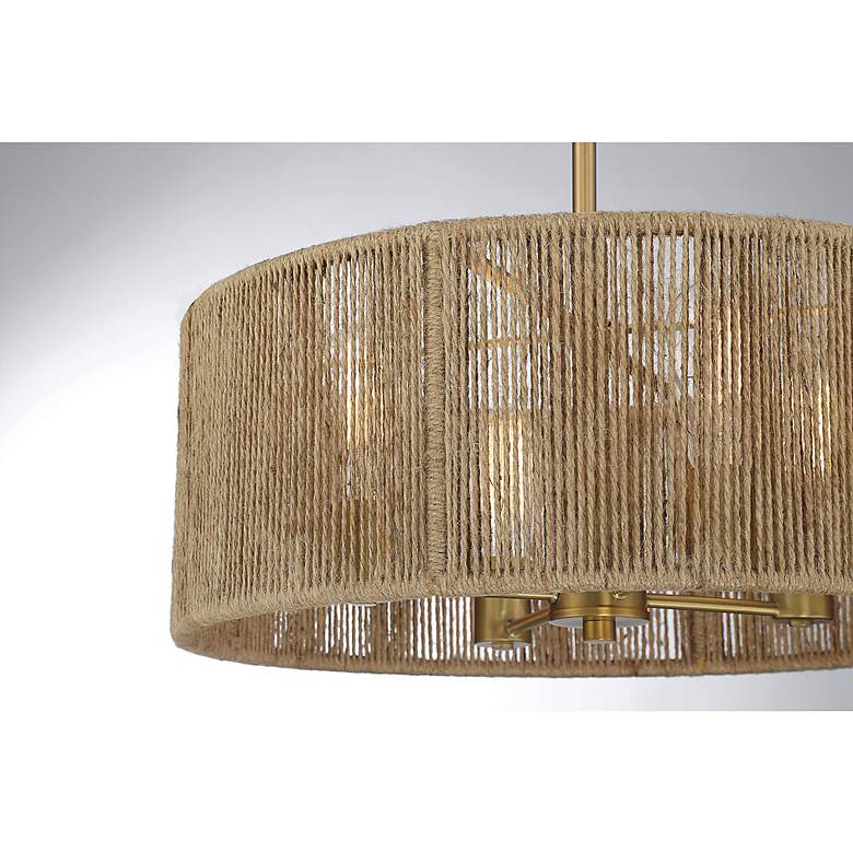 Image 5 Savoy House Ashe 20" Wide Warm Brass Rope 4-Light Drum Chandelier more views