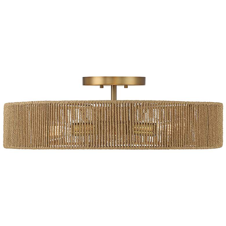 Image 3 Savoy House Ashe 24" Wide Warm Brass and Rope 5-Light Ceiling Light more views