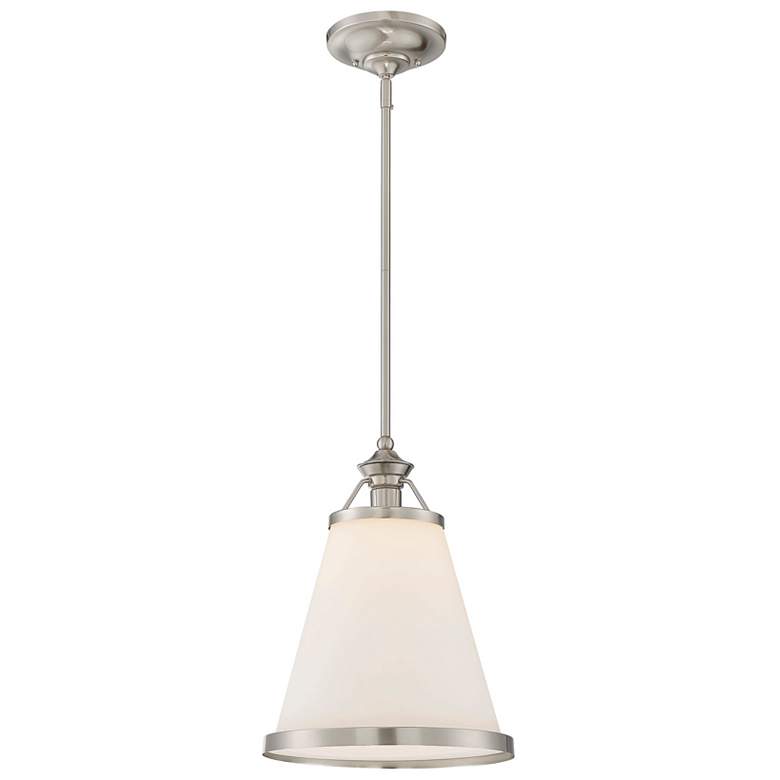 Image 1 Savoy House Ashmont 13" Wide Satin Nickel Pendant Light